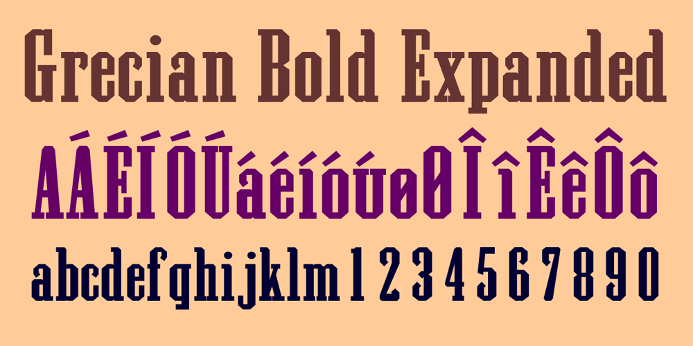 Grecian Bold Expanded font
