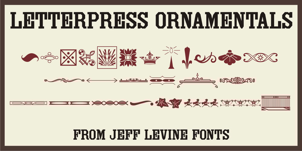 Letterpress Ornamentals JNL font