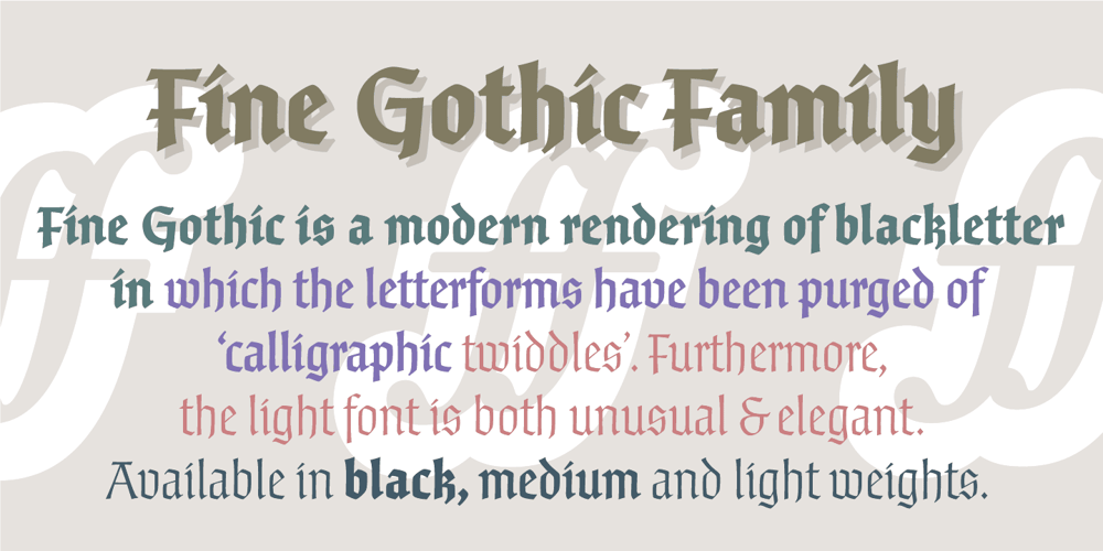 Fine Gothic font