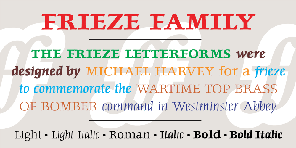 Frieze font