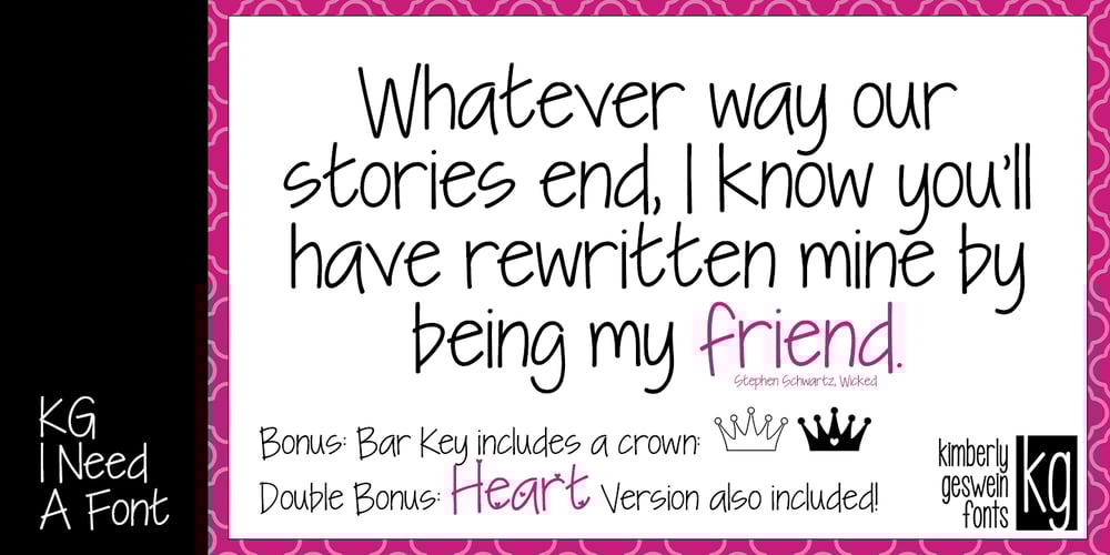 KG I Need A Font font