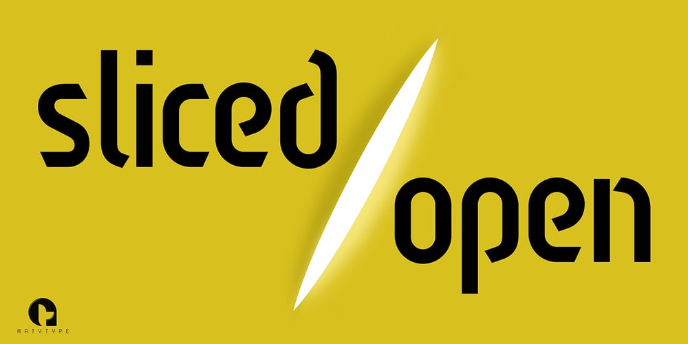 Sliced Open font