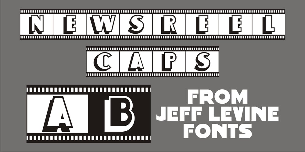Newsreel Caps JNL font