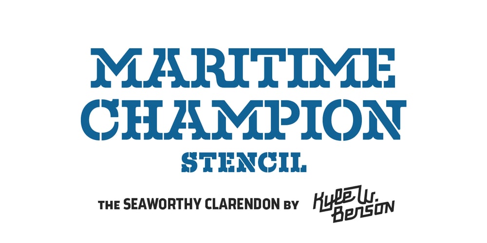 Maritime Champion Stencil font