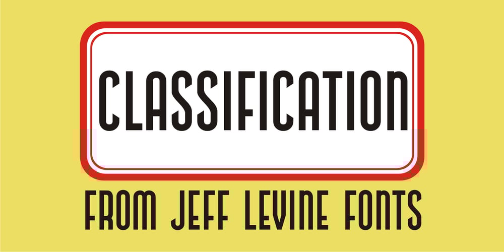 Classification JNL font