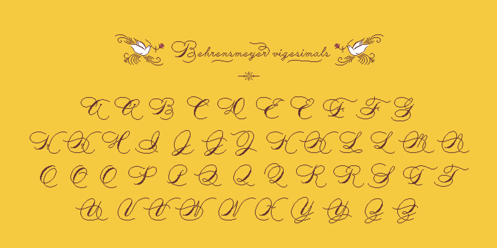 Behrensmeyer Vigesimals font