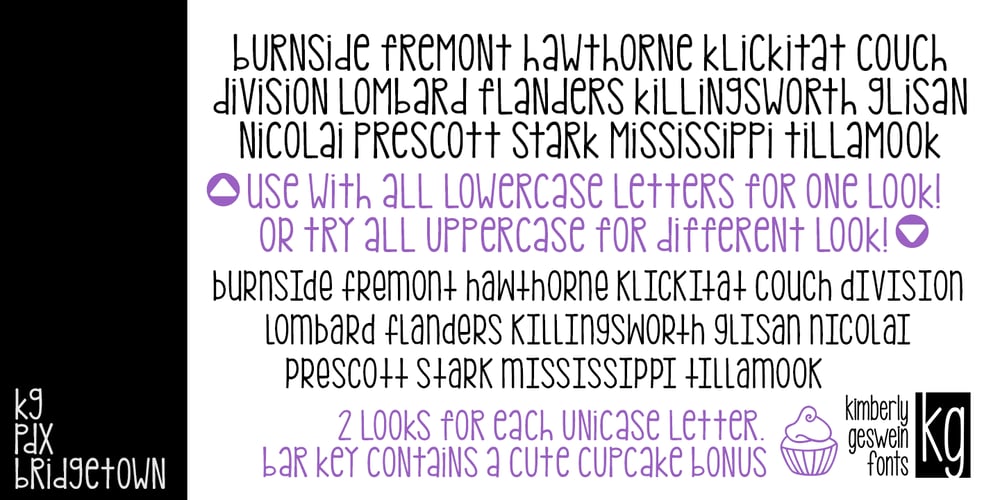 Kg Pdx Bridgetown font