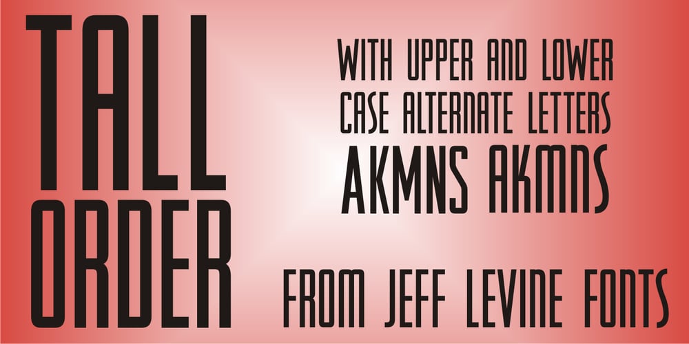 Tall Order JNL font
