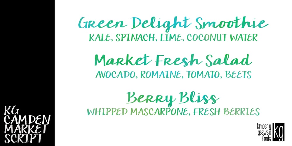 KG Camden Market Script font