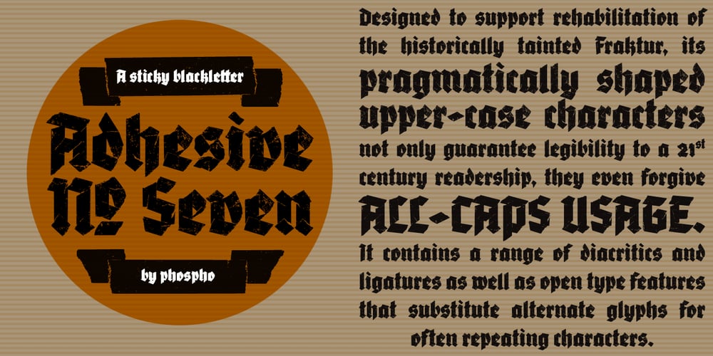 Adhesive Nr. Seven font