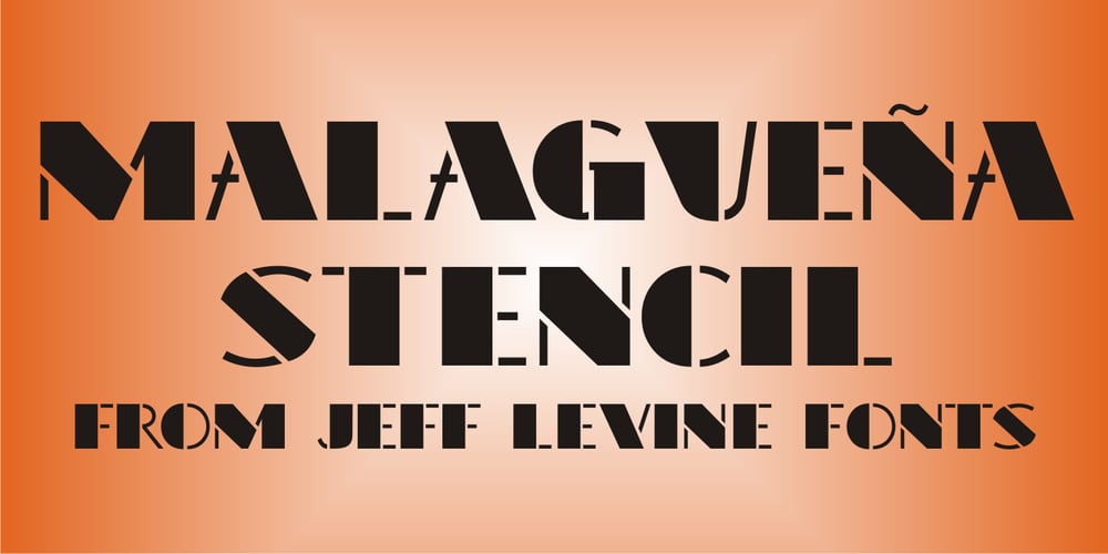 Malaguena Stencil JNL font