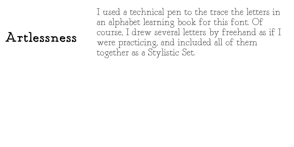 Artlessness font