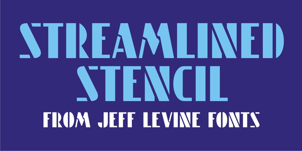 Streamlined Stencil JNL font
