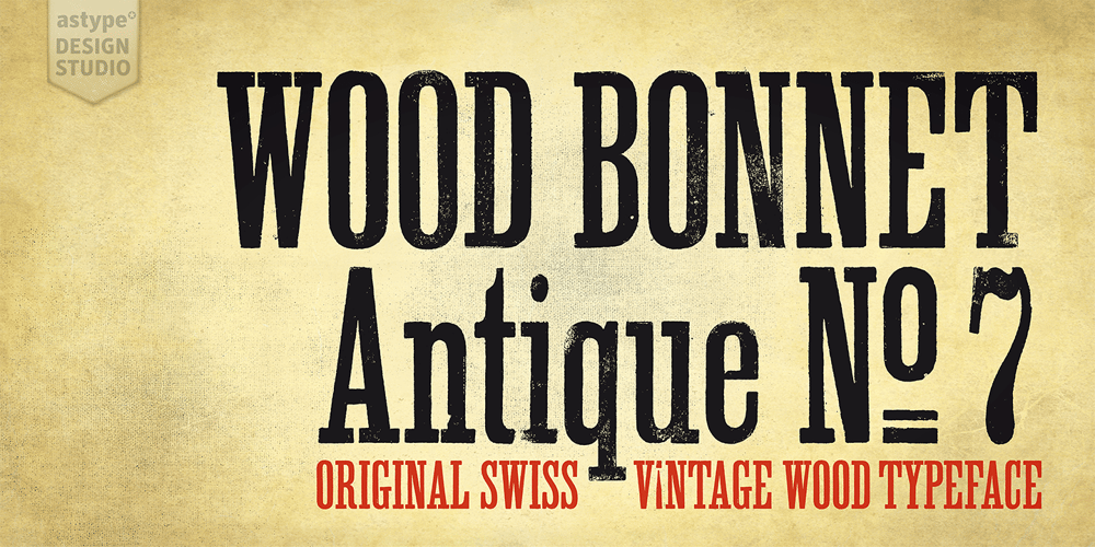 Wood Bonnet Antique No.7 font