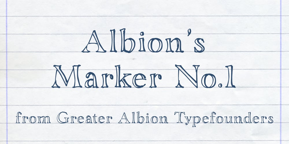 Albion’s Marker No.1 font