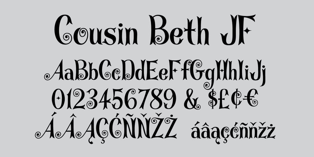 Cousin Beth JF font