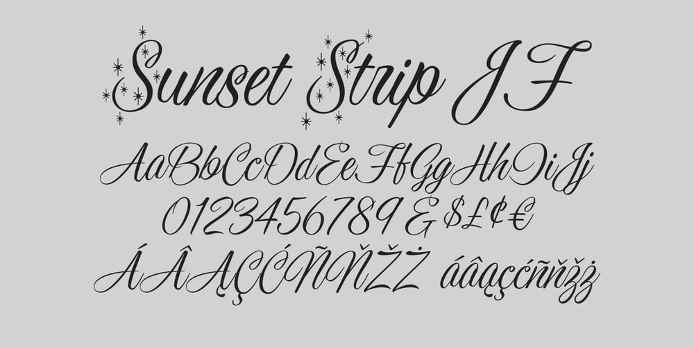 Sunset Strip JF font