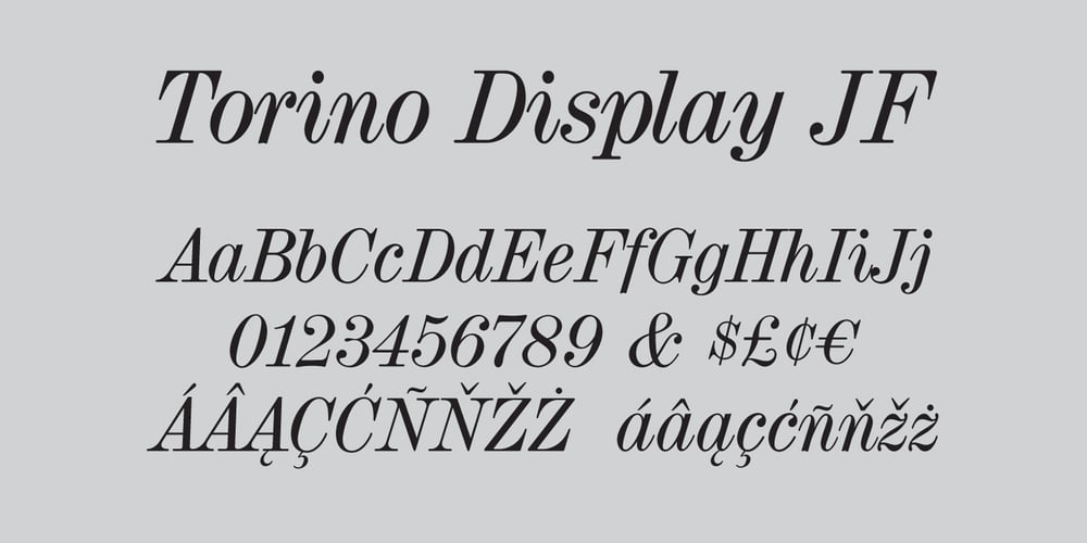Torino Display JF Pro font