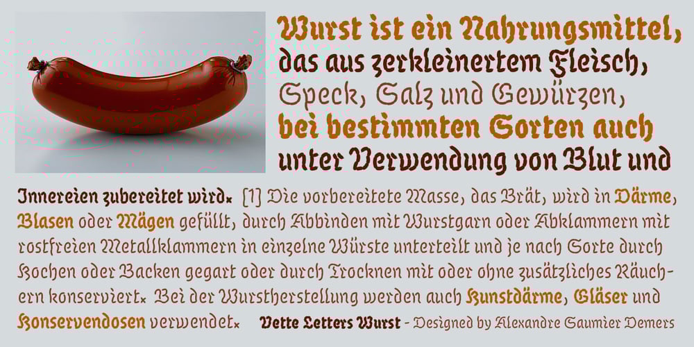 VLNL Wurst font