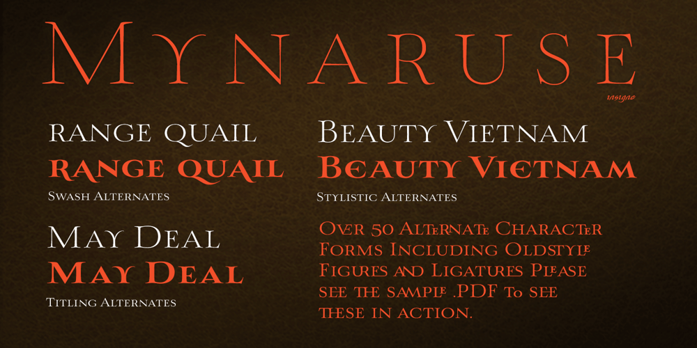 Mynaruse font