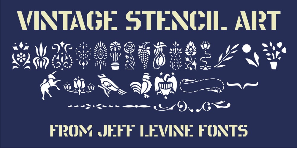Vintage Stencil Art JNL font