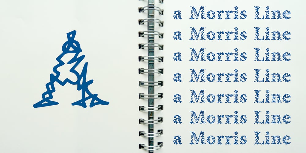 a Morris line font