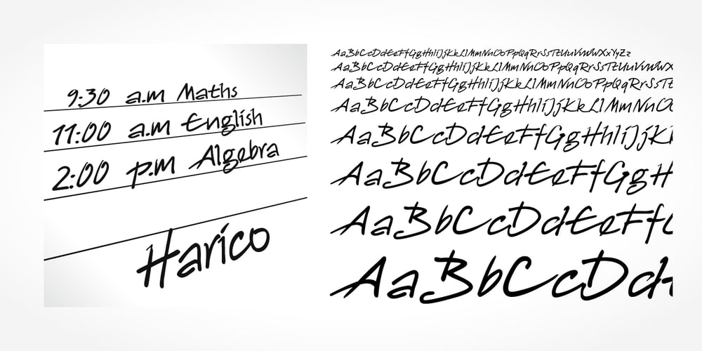 Harico Handwriting Pro font