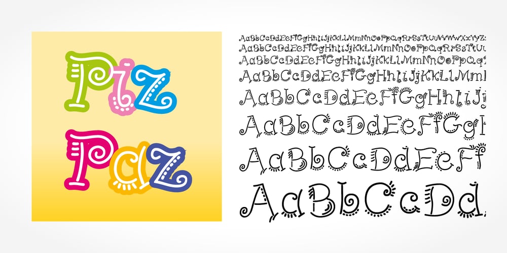 PizPaz Handwriting font