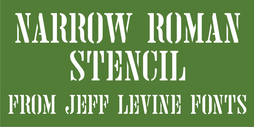 Narrow Roman Stencil JNL font