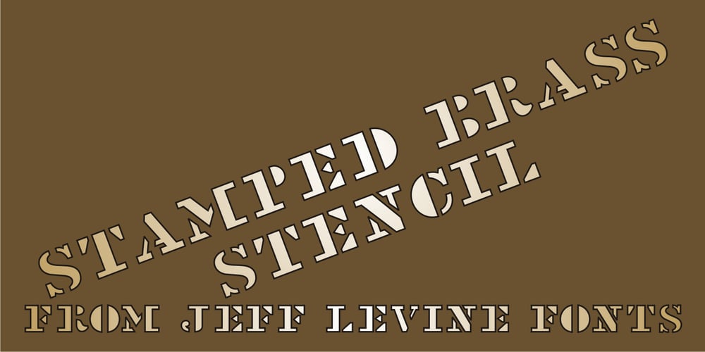 Stamped Brass Stencil JNL font