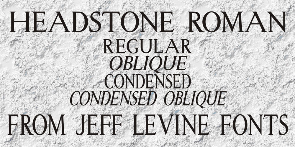 Headstone Roman JNL font