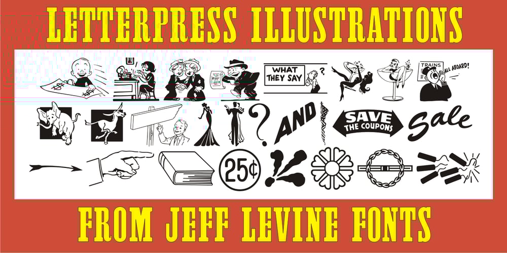 Letterpress Illustrations JNL font