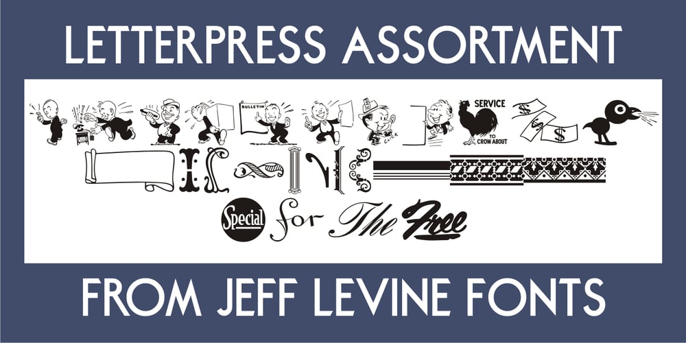 Letterpress Assortment JNL font