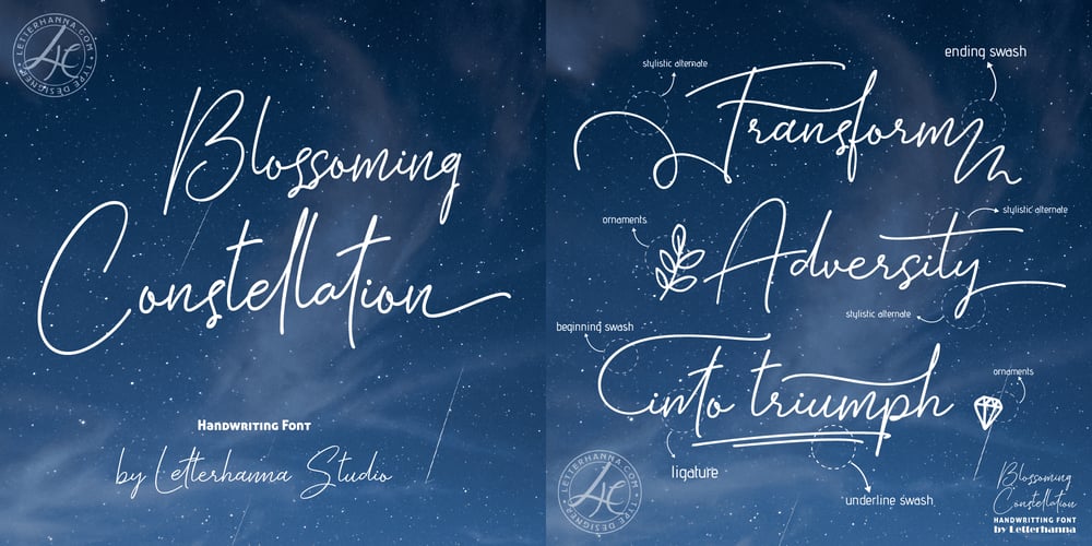 Blossoming Constellation font