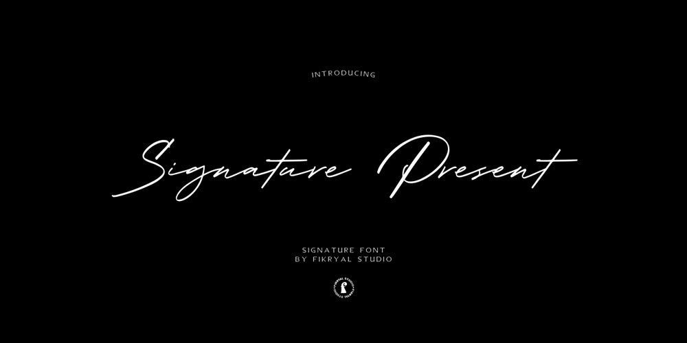Signature Present font