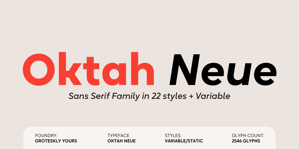 Oktah Neue font