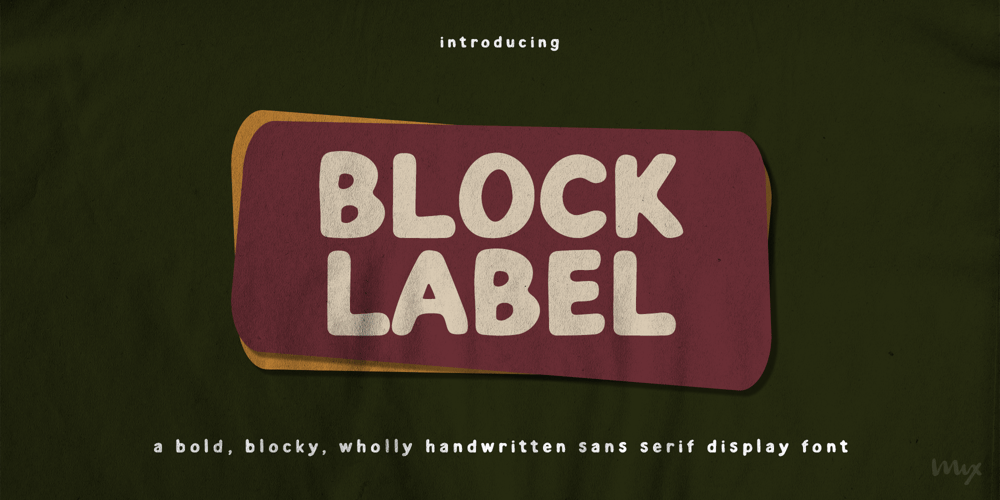 Block Label font