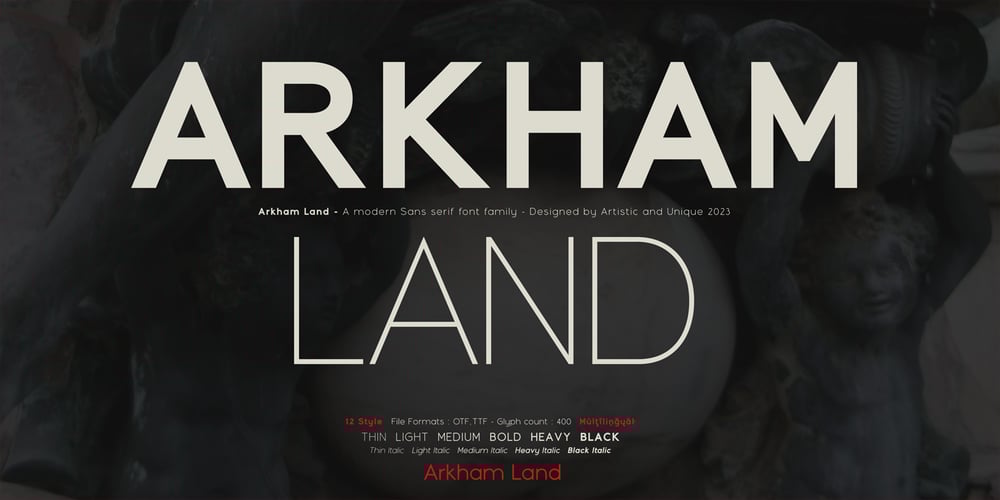 Arkham Land font