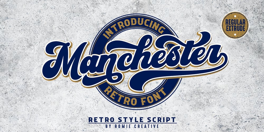Manchester Extrude font