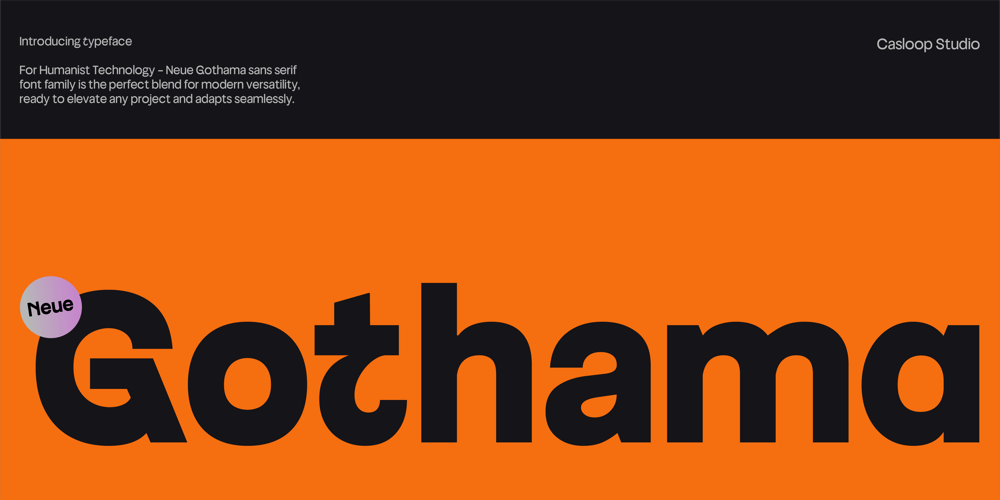 Neue Gothama font