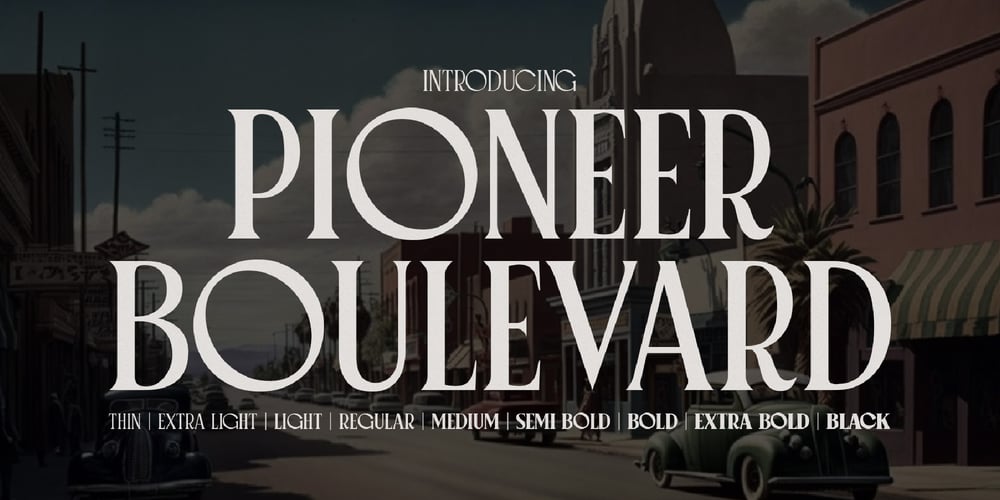 Pioneer Boulevard font