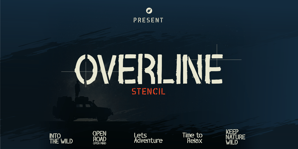 Overline Stencil font