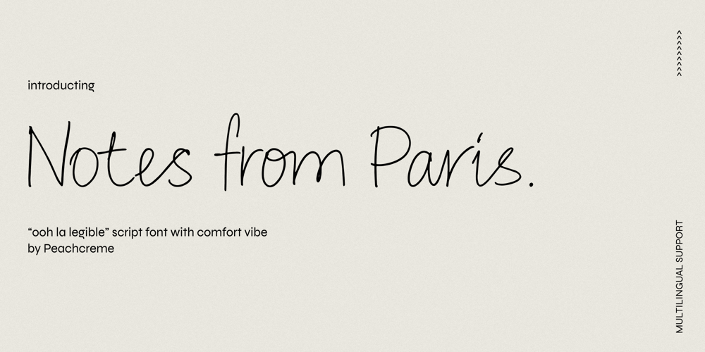 Notes from Paris font
