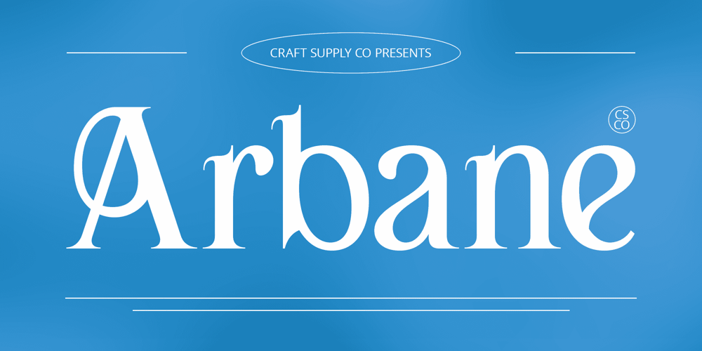 Arbane font