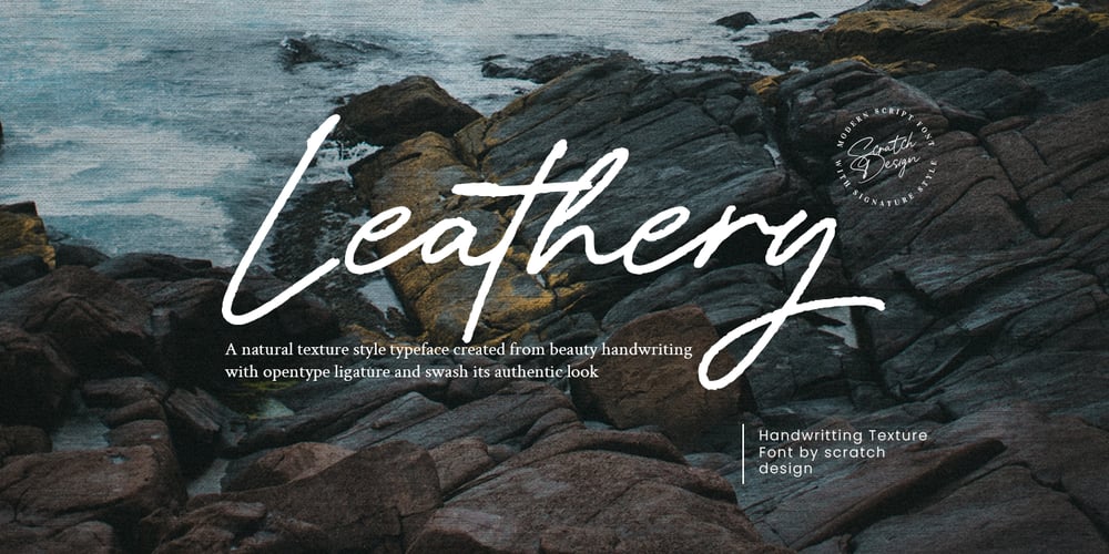 Leathery font