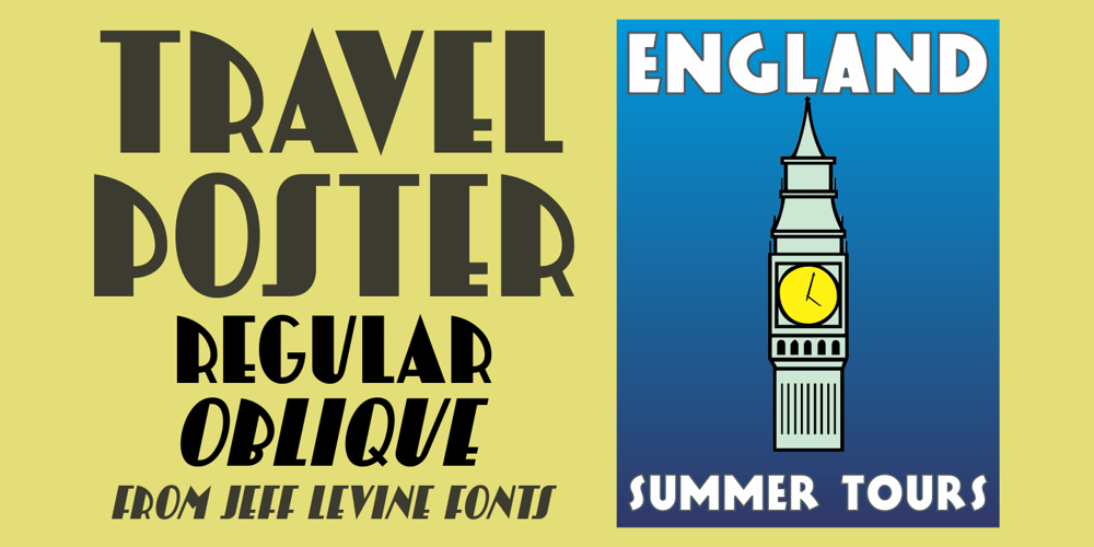 Travel Poster JNL font