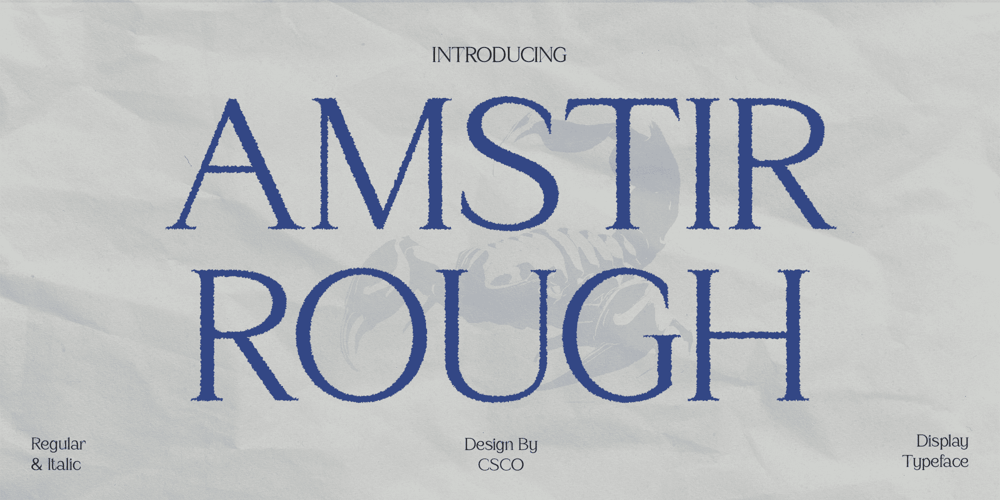 Amstir Rough font