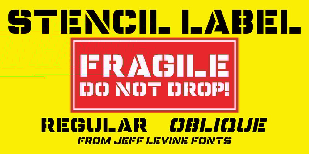 Stencil Label JNL font