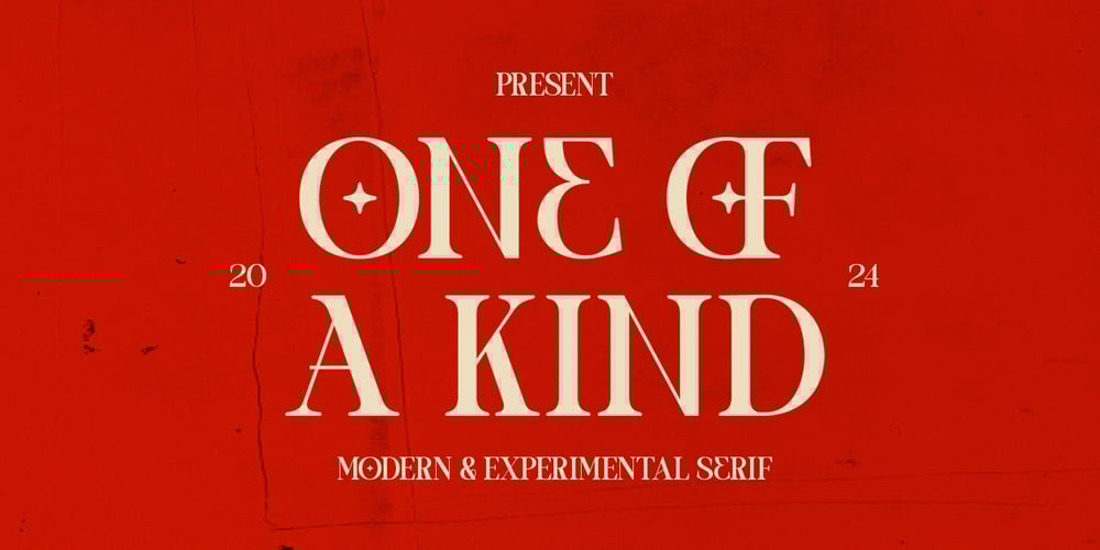 One of a kind Modern Experimental Serif font