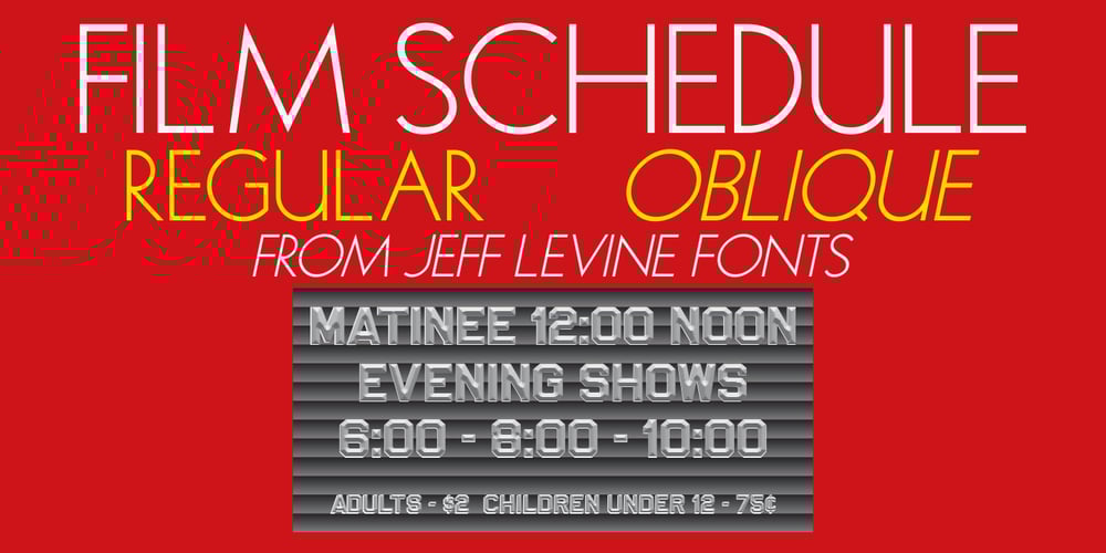 Film Schedule JNL font
